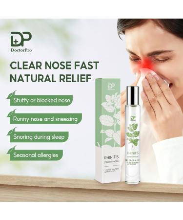 DoctorPro Nasal Essential Oil Roll-On 10ml (.33 fl oz) with 100% Natural Plant Extracts and Oils Coconut Oil Magnolia Bud & Frankincense for Sinus Allergies Stuffy Nose - Buy Online on GoSupps.com