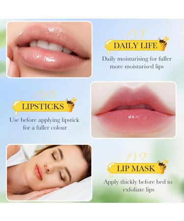Honey Butter & Propolis Lip Balm Organic Moisturizing Overnight Lip Mask for Dry Chapped Lips 12 Hours Long Lasting Exfoliating Lip Scrubs (3Pcs) - Buy Online on GoSupps.com