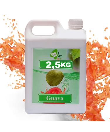 Sirup for Bubble Tea 2.5 kg - 1900 ml |Guave |Drinks Sirup concentrate 1.9l |100% vegan gluten -free without artificial dyes |Fruit syrup for bubbletea | beverage syrup |For desserts |Guave Guave 2500g