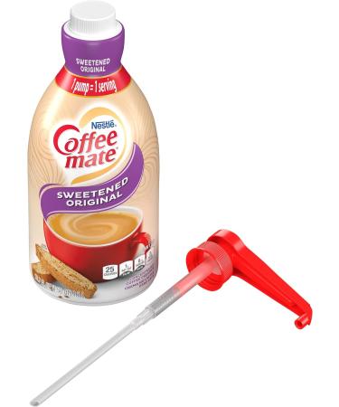 Coffee mate Sweetened Original Liquid Concentrate 1.5 Liter Pump Bottle (Pack of 3) with By The Cup Coffee Scoop - Buy Online on GoSupps.com