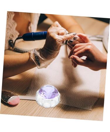 Healeved Nail Art Crystal Cup Crystal Dappen Dish Glass Terrarium with Lid Glass Dappen Dish Manicure Dish Bowl Manicure Art Dish Nail Liquid Cup Accessories With Cover White Crystal Purple - Buy Online on GoSupps.com
