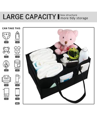 Twoyu 2Pack Baby Diaper Bag Caddy - Portable Organizer with Water Bottle Holder - Travel Handle Bag (Black) - Buy Online on GoSupps.com
