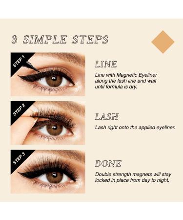 Magnetic Eyeliner & Eyelashes Kit - 5 Pairs Trendy Wispy 3D Lashes with 2 Magnetic Eyeliners & Applicator for Effortless Application - Buy Online on GoSupps.com