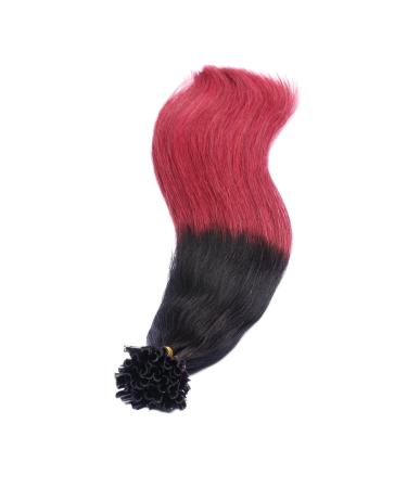 Buy #1B/Burgundy Ombre Keratin Bonding Hair Extensions - 40cm 25 Strands 100% Remy Real Hair - High Quality U-Tip by Novon - Buy Online on GoSupps.com