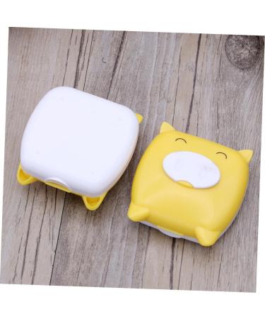 Buifulsic Cartoon Lens Container 2-Pack Travel Case for Contact Lenses with Mirror Yellow Caricature Design - Buy Online on GoSupps.com