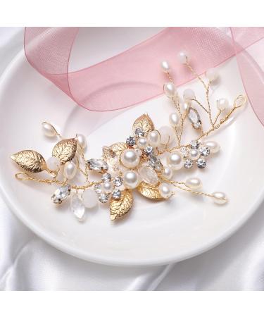Elegant Gold Bridal Jewelry Set | Crystal Hairpins & Flower Hair Accessories for Brides - Buy Online on GoSupps.com