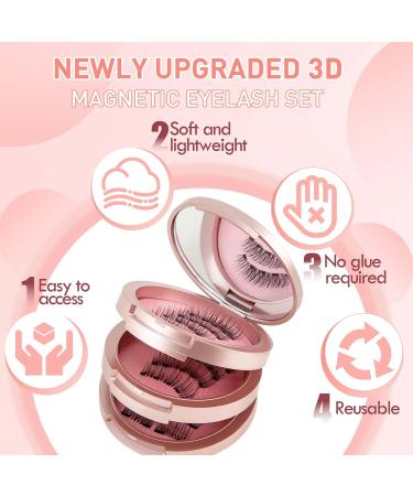 Magnetic Eyelashes Natural 8 Pairs 3d Magnetic Eyelashes Magnetic Magnet Natural Magnetized Lashes Waterproof Reusable Eyelash Generic Set Gift Box Thick - Buy Online on GoSupps.com