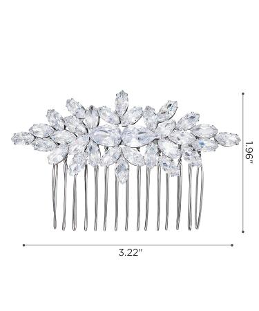 SWEETV Rhinestone Wedding Hair Comb - Bridal Crystal Hair Clip for Bridesmaids, Silver-01 - Buy Online on GoSupps.com