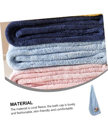 minkissy Hair Cap 3 Pcs Coral Fleece Dry Hair Hat Quick Dry Towel Lovely Shower Cap - Buy Online on GoSupps.com