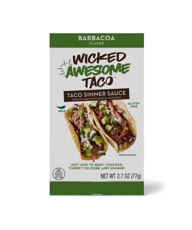 Kitchen Accomplice Wicked Awesome Taco, Barbacoa Simmer Sauce, 2.7 Ounce Barbacoa 2.7 Ounce (Pack of 1)