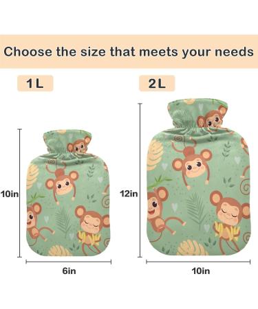 NAANLE Palmbatt Affe 1L Transparent Hot Water Bottle with Cover - Ideal for Pain Relief & Heat Therapy - Buy Online on GoSupps.com