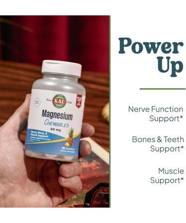 KAL Magnesium Citrate Chewables and Magnesium Glycinate 350 Bundle Nerve Bone Muscle and Enzyme Support 120 Chews 240 VegCaps - Buy Online on GoSupps.com