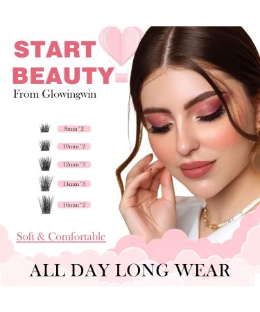 Glowing Win Single Eyelashes Extensions - 144 PCS DIY Cluster Lashes 8-16mm | Natural Wispy Individual False Eyelashes - Buy Online on GoSupps.com