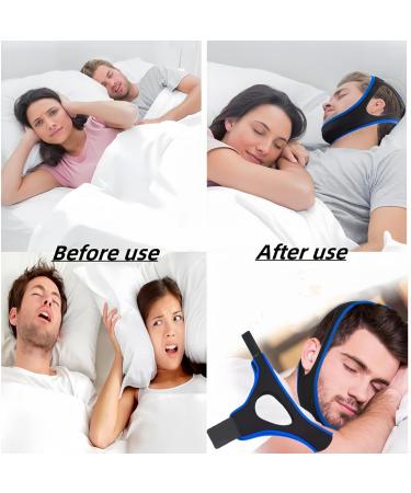 Buy Anti-Snoring Chin Strap for Better Sleep | Jaw Strap - Keep Mouth Closed Overnight (Blue+Black - Buy Online on GoSupps.com