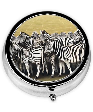 Zebra Racetrack Mini Round Pill Box | 3 Compartment Travel Organizer | Portable Pill Case for Home & Office Use - Buy Online on GoSupps.com