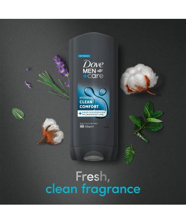 Dove Men Clean Comfort Shower Gel 400ml - Fresh & Invigorating Body Wash for Men | International Shipping Available - Buy Online on GoSupps.com