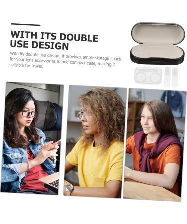 Solustrie Double-Layer Glasses Case - Travel Eyewear Storage for Contact Lenses & Glasses | Large Decorative Lensetui - Buy Online on GoSupps.com