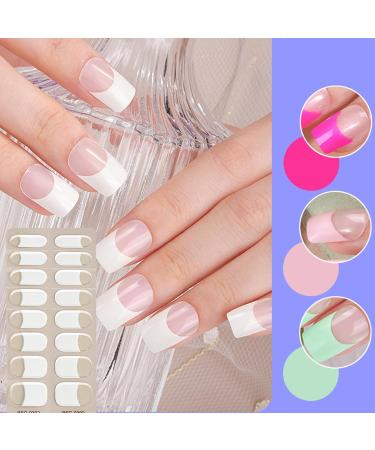  Generisch Semi-cured gel nails semi-cured gel manicure stickers gel nail films French tip nail strips gel nail films that work with UV light for - Buy Online on GoSupps.com