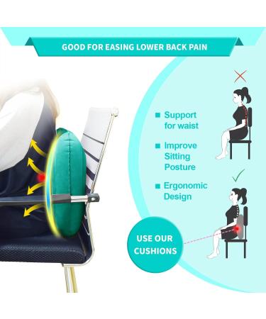 Inflatable Donut Pillow Adjustable Butt Cushion Seat for Long Sitting to Helps Relieve Pressure from Hemorrhoid Treatment Tailbone Pain Coccyx Pain Sciatica Postpartum (Pink) (green) - Buy Online on GoSupps.com