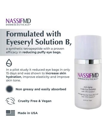 NassifMD Under Eye Smoother - Anti Aging Eye Cream for Dark Circles & Puffiness Firming Eye Serum for Women - Buy Online on GoSupps.com