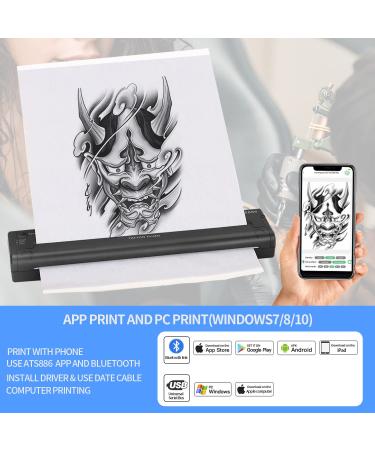 YTATTOO Cordless Tattoo Stencil Printer 2023 - Rechargeable Transfer Machine with 15 Transfer Papers - Compatible with iOS Phone/Pc - Black - Buy Online on GoSupps.com