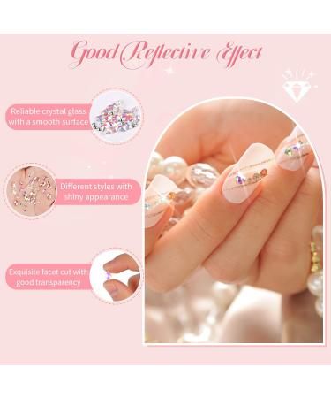 Flat Glitter Stones for Nails | Tikplus Rhinestones Nail Crystals with Dotting Pen & Tweezers for DIY Nail Art - Buy Online on GoSupps.com