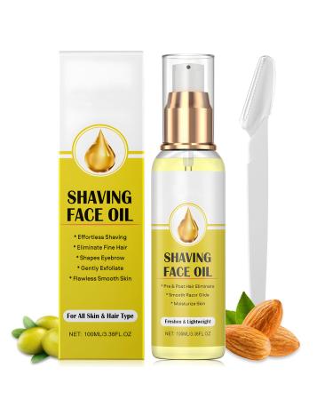Huile Post Epilation Huile Apres Epilation Cire pour pilation et Pr et Post Rasage Kit de Dermaplaning Visage avec Rasoir Visage 100ml
