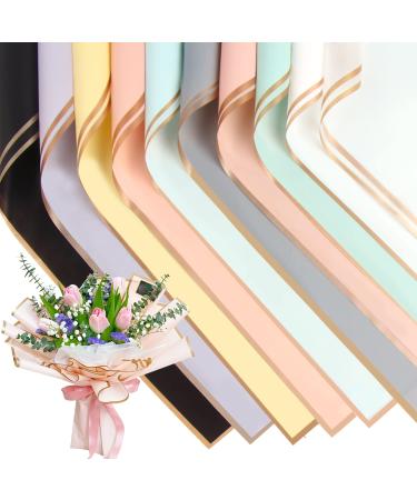 FOIMAS 20 Sheets Flower Wrapping Paper Waterproof Florist Bouquet Wrapping Paper Supplies for Floral Gift Packaging Craft Supply 10 Colors