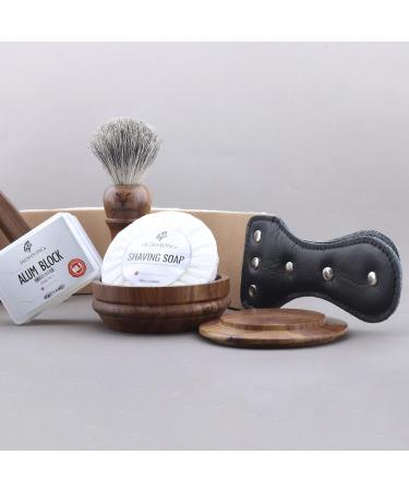 JAG Shaving Razor Set - 6-Piece Luxury Gift Set with Super Dachshaar Brush Shaving Soap & Wood Holder - Perfect for International Shipping - Buy Online on GoSupps.com