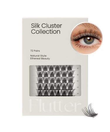 Cashmeren Silk Cluster Lashes DIY Individual Eyelashes At Home Extensions Lightweight and Minimal for Subtle Look Natural Lashes for Home and Everyday 72 Lash Clusters Ethereal Beauty D-8-16 MIX