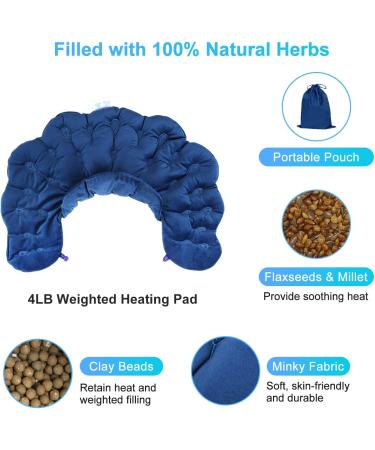 Cozy Life Microwave Heating Pad - 2-in-1 Hot/Cold Therapy for Neck, Shoulders, and Back Pain Relief - 4LB Weighted Neck Wrap with Natural Herbs - Unscented Blue - Buy Online on GoSupps.com