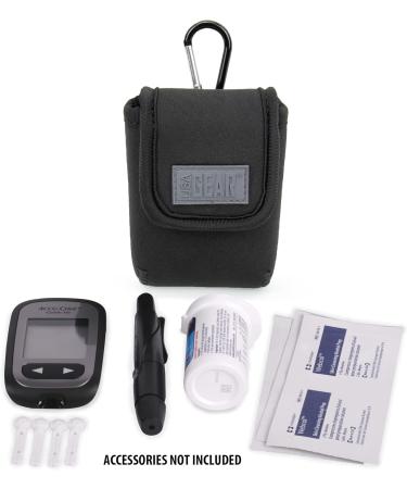 USA Gear Blood Sugar Monitor Case - Travel Pouch with Belt Loop and Carabiner - Compatible with Metene, CareSens, OneTouch, Accu-Chek - Fits Lancets - Convenient Glucose Monitor Kit - Buy Online on GoSupps.com