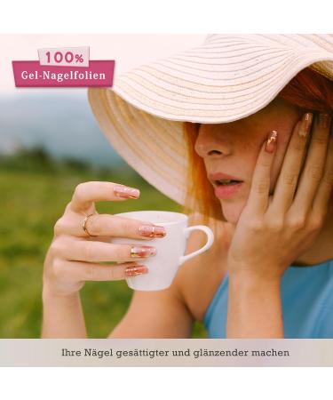 Danni & Toni Half Hardened Gel Nail Foils - Metallic Sands Pink & Gold | Self-Adhesive Nail Art Stickers | 28 Designs for Stunning Manicures - Buy Online on GoSupps.com