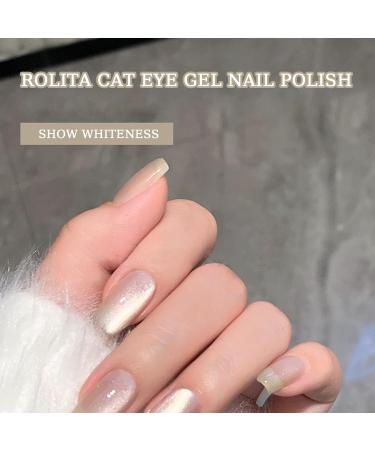 Rolita Gel Polish Rolita Nail Polish Rolita Gel Polish 15ml Cat Eye Gel Nail Polish Jelly-Colored Nail Polish Crystal Cat Eye Gel Polish Silver (Y-12) - Buy Online on GoSupps.com