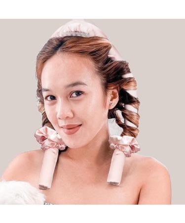 Colorfarm Heatless Hair Curler Set - Champagne Pink | Overnight Hair Curling Rod with Satin Headband, Scrunchies, and Clips - Buy Online on GoSupps.com