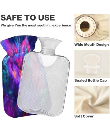 Soft Plush Hot Water Bottle - 1L Winter Heat Bottle for Kids Men & Women | Powder Smoke Color - Buy Online on GoSupps.com