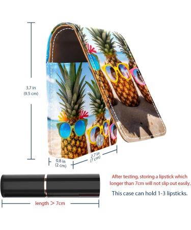 Travel Lipstick Organizer Case - Portable Makeup Bag with Mirror | Fun Pineapple Design for Beach Lovers - Buy Online on GoSupps.com