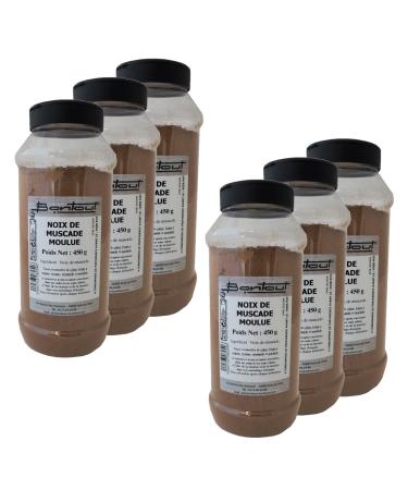 Bontout Pack of 6 ground nutmeg - 450g jar
