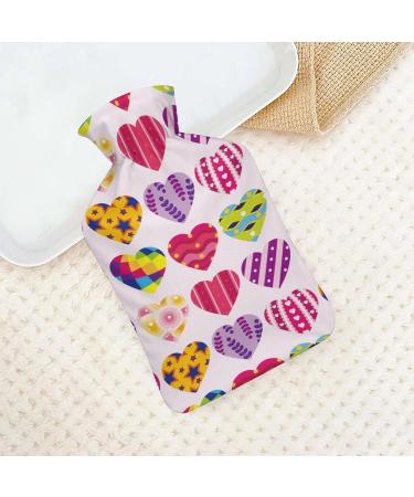 Color Heart Hot Water Bottle with Plush Cover - Warm Comfort for Adults & Kids | 26.5x15.3cm - Ideal for International Shipping - Buy Online on GoSupps.com