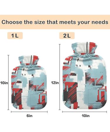 Naanle Hot Water Bottle with Cover - Black Red Karo 1L Heat Bottle for Back Pain Relief & Cold Therapy - Buy Online on GoSupps.com