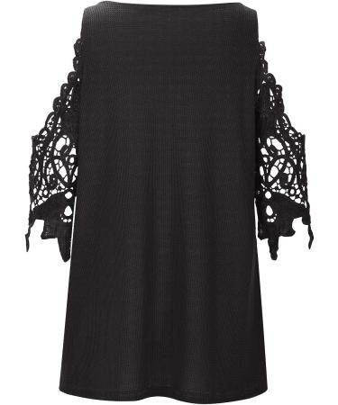 JEGULV Women's Cold Shoulder Floral Print Blouse - D-Black, XX-Large - Buy Online on GoSupps.com