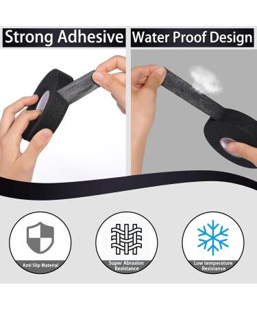 Buy Mhymx 2 Rollers Rack Tape - 50m Thug Tape for Ice Hockey & Tennis | Self-Adhesive Slide-Resistant Grip Strap (Black) - International Shipping Available - Buy Online on GoSupps.com