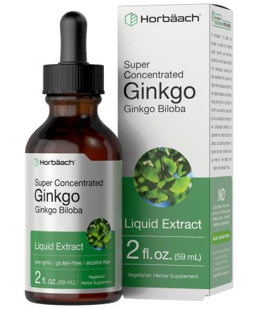 Ginkgo Biloba Leaf Liquid Extract 2 oz | Alcohol-Free | Vegetarian, Non-GMO, Gluten Free | by Horbaach