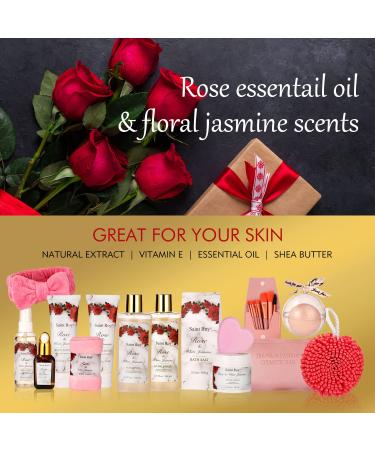 Rose & Jasmine Bath & Shower Set - Home Spa Gift Basket for Women & Men | Relaxing Spa Kit with Bath Salts, Shower Gel | Perfect Gift for Birthday - Buy Online on GoSupps.com
