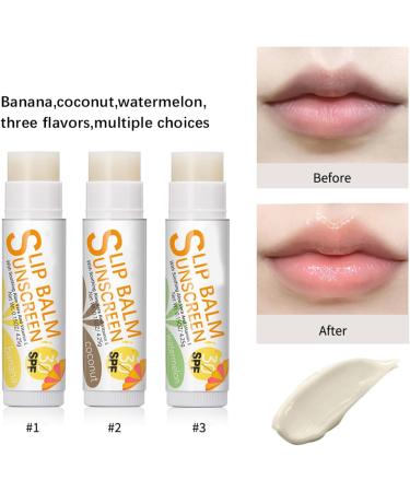 Sunscreen Lip Balm SPF 30 UVAProtection Lips Watermelon Flavor Lipstick Banana Sun Care Colorless Moisture Sunscreen Lip Balm Lips Care Banana Sun Care Colorless Moisturizer Lipstick banana flavor - Buy Online on GoSupps.com
