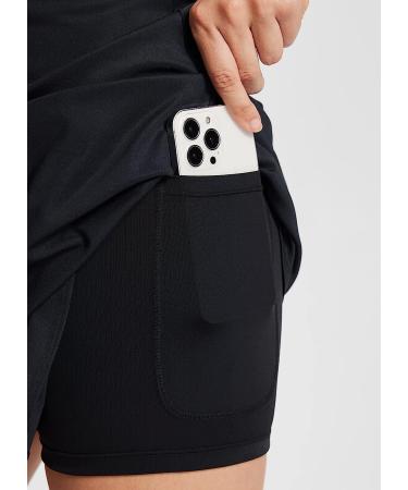 Baleaf Women's High Waisted Tennis Skirt with Shorts Pockets - Black Large - Buy Online on GoSupps.com