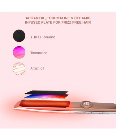 HAIROIC 1-Inch 2-in-1 Ceramic Straightener & Curler - Auto Shut Off Dual Voltage Travel Flat Iron Frizz Ease (White Marble - Buy Online on GoSupps.com