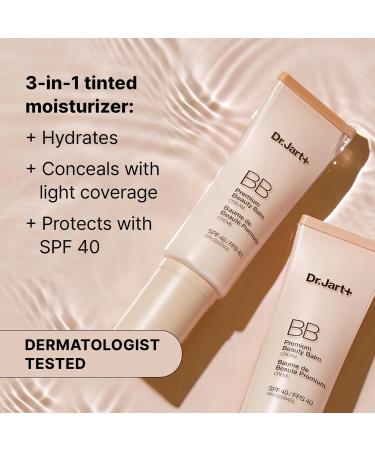 Dr.Jart+ Premium BB Korean Tinted Moisturizer with SPF 40 and Niacinamide | bb cream |Skin Tint | Korean Makeup 1.35 Fl Oz 02 - Fair - Light - Buy Online on GoSupps.com