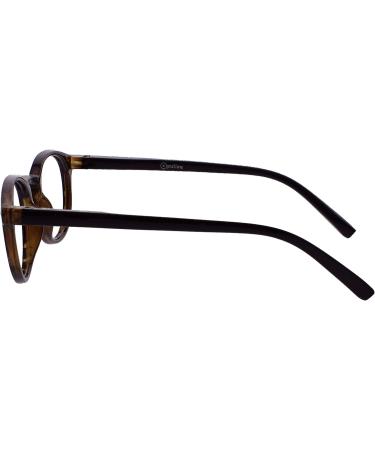 Opulize Zen Round Frame Reading Glasses +1.00 Magnification Dark Brown Tortoiseshell - Scratch Resistant, Spring Hinges - Unisex Men Women - R24-2 - Buy Online on GoSupps.com