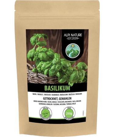 Ground basil (250g 8.8oz) basil powder 100% natural and without additives gently dried and ground basil powder 250 GR (8.8oz) - Buy Online on GoSupps.com